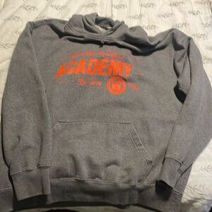 United States coast guard academy hoodie sweatshirt. Gray orange letters. Xl
